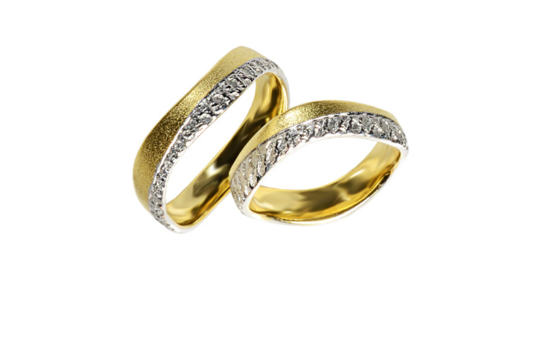 45341+45342-wedding rings, gold 750